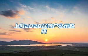 上海2020居转户公示赵爽