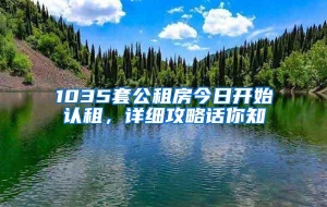 1035套公租房今日开始认租，详细攻略话你知