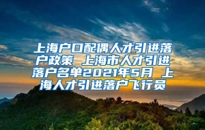 上海户口配偶人才引进落户政策 上海市人才引进落户名单2021年5月 上海人才引进落户飞行员