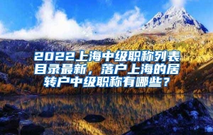 2022上海中级职称列表目录最新，落户上海的居转户中级职称有哪些？