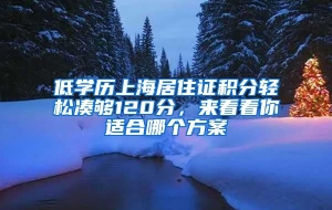 低学历上海居住证积分轻松凑够120分，来看看你适合哪个方案