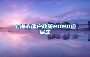 上海市落户政策2020应届生