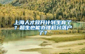 上海人才放开计划生育了？超生也能办理积分落户了？