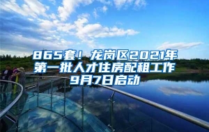 865套！龙岗区2021年第一批人才住房配租工作9月7日启动