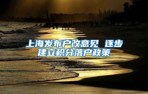 上海发布户改意见 逐步建立积分落户政策