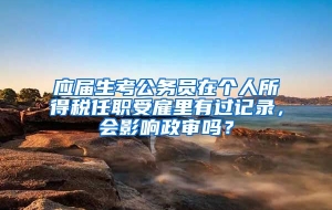 应届生考公务员在个人所得税任职受雇里有过记录，会影响政审吗？