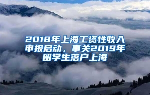 2018年上海工资性收入申报启动，事关2019年留学生落户上海