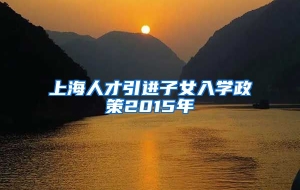 上海人才引进子女入学政策2015年