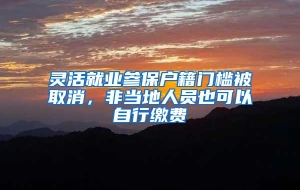 灵活就业参保户籍门槛被取消，非当地人员也可以自行缴费