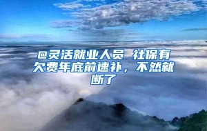 @灵活就业人员 社保有欠费年底前速补，不然就断了