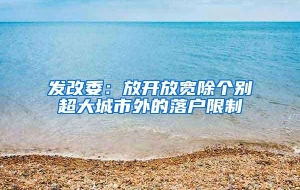 发改委：放开放宽除个别超大城市外的落户限制