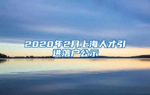 2020年2月上海人才引进落户公示