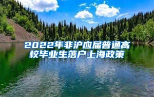 2022年非沪应届普通高校毕业生落户上海政策