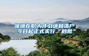 深圳在职人才引进和落户 今日起正式实行“秒批”