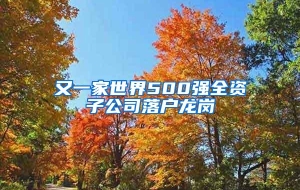 又一家世界500强全资子公司落户龙岗