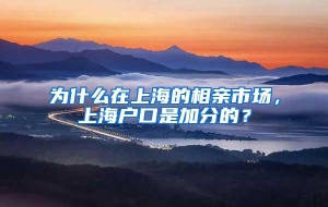 为什么在上海的相亲市场，上海户口是加分的？