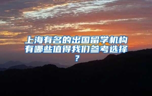 上海有名的出国留学机构有哪些值得我们参考选择？