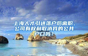 上海人才引进落户后离职，公司有权利取消我的公共户口吗？