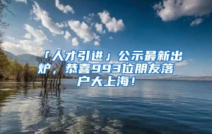 「人才引进」公示最新出炉，恭喜993位朋友落户大上海！