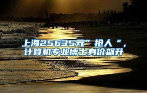 上海25635元”抢人“，计算机专业博士身价飙升